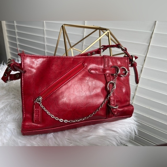 Botelli red silver hardware chain handbag - Picture 2 of 13